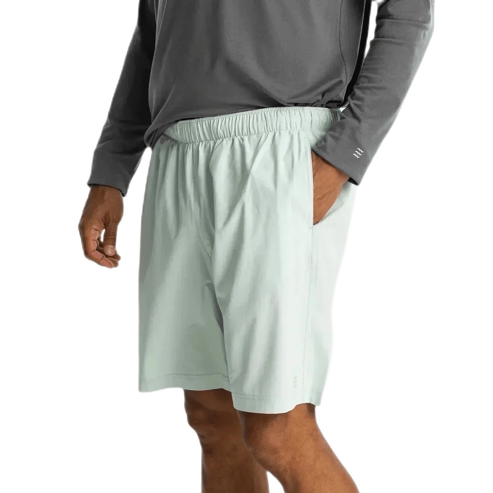 Free Fly Mens Breeze Shorts S Surf Spray Green Athletic Performance 8" Gorpcore